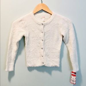 NWT Girls Dressy Eyelash Cardigan - Cream - XS
